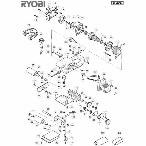 Ryobi BE4240 Spare Parts List Type: 1000059261